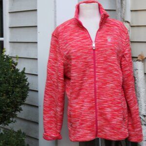 Spyder Core Orange & Pink Heather Text Full Zip Sweater Jacket Sz XL